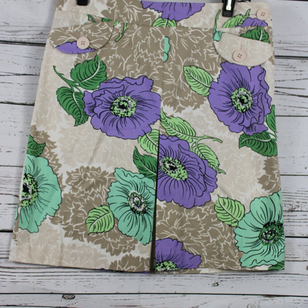 LOFT BY ANNE TAYLOR FLORAL MINI SKIRT